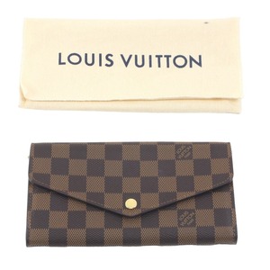 $$ LOUIS VUITTON ルイヴィトン ダミエ ポルトフォイユ・サラ 2つ折り長財布 N60114 やや傷や汚れあり