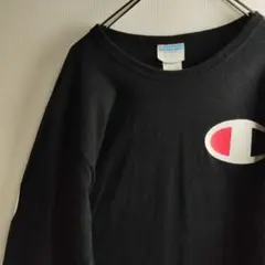 チャンピオン 長袖シャツ ロンT ブラック コットンシャツ メンズ2XL