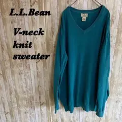 【757】L.L.Bean カシミヤ 混Vネック　ニット セーター  XL