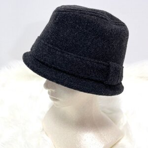 (^w^)b USA製 NEW YORK HAT ニューヨーク ハット メルトン フェルト バケット ウール 100％ 帽子 厚み 重み ◎ 黒 Large L C1140ME