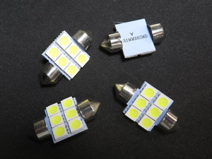 ルームランプ LED T10 31mm 10個入り 6SMD 5050 白 フェストゥーン