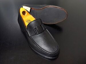 試し履き程度 フェラガモ 7.5EE Ferragamo ビット シボレザー ソフトドレスローファー 黒 9709