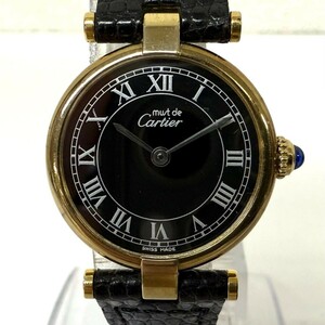 Z981-Z14-167 Cartier カルティエ マスト ヴァンドーム ヴェルメイユ ブラック レディース 腕時計 クォーツ