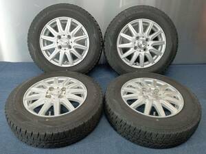 ★7-8分山★20年製★ ダンロップWINTER MAXX WM02 145/80R13　社外ホイール 13×4J +43 4H-100 4本セット スタッドレス 軽自動車等　G739