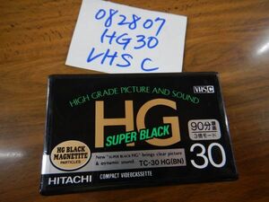 VHSC　ビデオテープ　HITACHI SUPER BLACK HG30 TC-30HG 082807 90分録画用　三倍モード 未使用