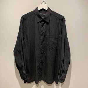 【送料無料】【美品】ISSEY MIYAKE MEN イッセイミヤケメン シワ加工 ステッチストライプ 長袖 シャツ 黒 2