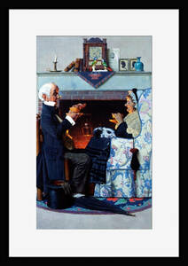 FNR022W-ノーマン・ロックウェル Norman Rockwell アメリカ 画家 イラストレーター America フレーム有 マット有 白マット 模写