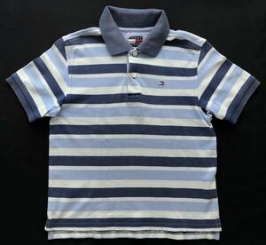 90s USA企画品 トミーヒルフィガー キッズ5才 ボーダー ポロシャツ 鹿の子 90年代 ビンテージ ヴィンテージ TOMMY HILFIGER 柳2954