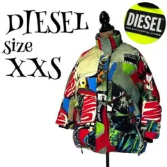 【現行品】【XXS】DIESEL 総柄 肉厚 ダウンジャケット レディース