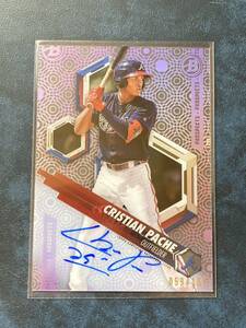 2018Bowman High Tek Cristian Pache Purple AUTO/150 Prospect