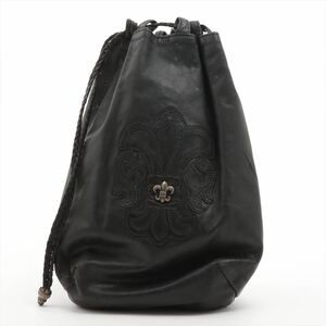 希少◇Chrome Hearts クロムハーツ 巾着バッグ BSフレアパッチ ドローストリングサック DRW STRNG SACK ドロー ストリングサックレザー