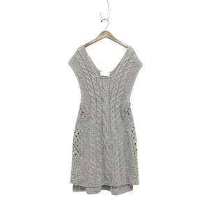 Mame Kurogouchi マメクロゴウチ Multi-Pattern Cable Sleeveless Knitted Vest ケーブルニットベスト グレー 2 MM21FW-KN036