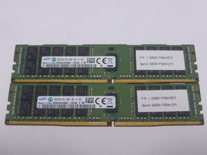 メモリ サーバーパソコン用 Samsung DDR4-2400 (PC4-19200) ECC Registered 32GBx2枚 合計64GB 起動確認済です M393A4K40BB1-CRC0Q