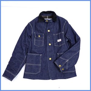 ★美品 At Last&Co/アットラスト チョアジャケット 34/メンズS相当/インディゴ/713J/カバーオール&2043100008