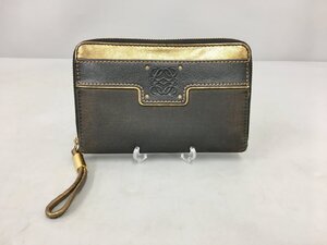 ロエベ LOEWE 財布 ブラック系 箱付き 現状品 ラウンドファスナー 2409LR022