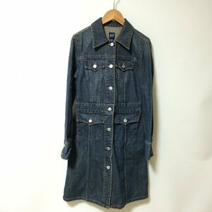 C090　GAP　ギャップ　インディゴ　デニム　ワンピース　コート　XS