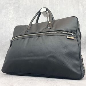 極美品 大容量 Paul Smith ポールスミス メンズ ビジネス ブリーフケース マルチストライプ ブラック 黒 PVC レザー 本革 A4◎ PC◎