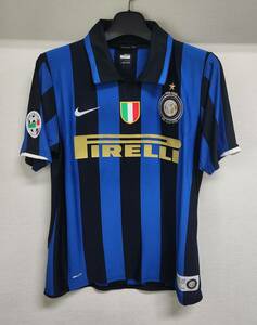 07-08インテル Inter Milan(H)＃8 イブラヒモビッチ IBRAHIMOVIC 半袖 100周年 Golden Sponsor リーグ戦仕様 NIKE正規 M