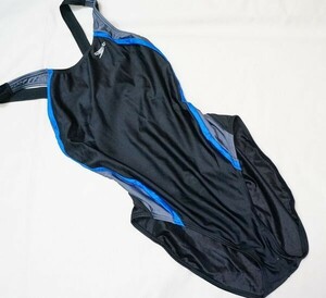 ★speedoスピードの光沢ブラック/ハイレグ競泳水着/スポーツ水着/ボディースーツ/レースクイーン/女装/コスプレ/やや大きめ