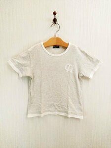 KU0558 ○送料無料 古着 COMME CA ISM コムサイズム キッズ 半袖 Tシャツ サイズ140A ライトグレー 綿100% ワンポイント シンプル