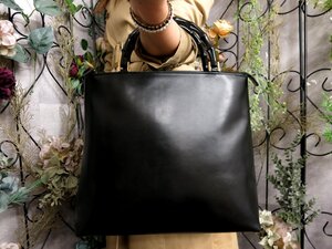 ●超美品●GUCCI グッチ●バンブー●カーフ レザー 本革●ハンド バッグ●黒●G金具●イタリア製●腕掛け●B5 収納●書類 かばん●Js52250