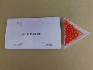 3742△未使用 チェコビーズ M.C.GLASS BEADS イエロー系×レッド SUPERIOR CRYSTAL