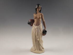 ◇堂◇LLADRO リヤドロ 彩色 美人 女性 裸婦 ウォーターガール 置物 35.2cm 無傷完品 14ud5