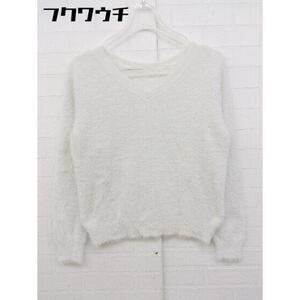 ◇ MISCH MASCH ミッシュマッシュ Vネック ラメ 長袖 ニット セーター サイズM アイボリー シルバー レディース