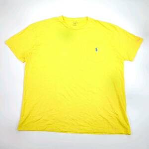 M POLO RALPHLAUREN Tシャツ 無地 丸首 シングルステッチ マスタード 半袖 リユース ultramto ts2677