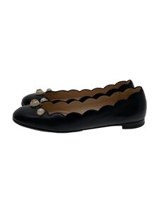 GUCCI◆フラットパンプス/38/BLK/GG Pearl Leather Ballerinas Black