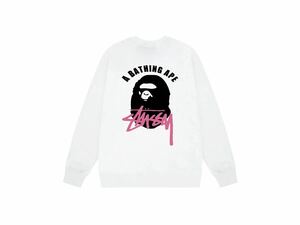 【人気デザイン】ステューシー stussy 長袖 スウェットシャツ 男女兼用 ア ベイシング エイプ 長袖 パーカー