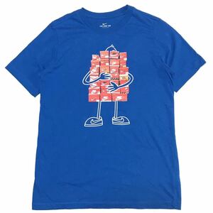 【美品】NIKE SNEAKER SPREE BOYS TEE ナイキ スニーカーボックス プリント半袖Tシャツ ボーイズXL 160㎝ 青 キッズ ジュニア 19年製 正規