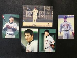 読売ジャイアンツ、元木大介選手の現役時代写真４枚及びプロマイド１枚