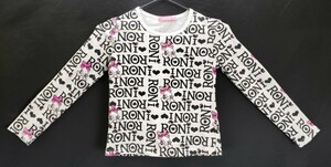 oc0078 △ 中古 ● RONI ロニィ Tシャツ １３５ ホワイト 白 黒 ピンク ロゴ 総柄 ロニィちゃん プルオーバー ストレッチ 伸縮性 可愛い 春