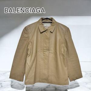 BALENCIAGA レザージャケット ベルギー製 ベージュ