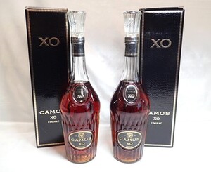 1185[M]箱付◆未開栓古酒◆CAMUS/カミュ/XO/COGNAC/コニャック/ブランデー/ロングネック/700ml/40%/まとめて 2本♪