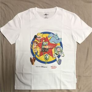 Mサイズ 2018 ディズニーラン Tシャツ 海外 香港ディズニー トイストーリー モンスターズユニバーシティ インクレディブルファミリー