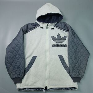 90s adidas アディダス デサント キルティング切替 スウェット パーカー メンズ M ヴィンテージ