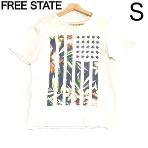 輸入古着 FREE STATE Tシャツ 星条旗 ハイビスカス シングルステッチ