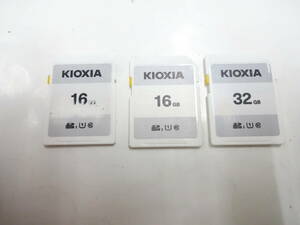 KIOXIA　SDHCメモリーカード　16GB　32GB　計64GB　3枚セット　中古動作品