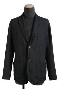 Araki Yuu / 美品 2B Classic Jacket / Linen Check / size 0 (BLACK) アラキユウ