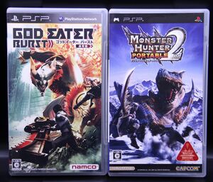 PSP GOD EATER BURST 通常版/モンスターハンターポータブル 2nd 2本セット【送料無料・追跡付き発送】