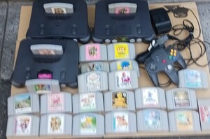 NINTENDO64　ニンテンドー　本体　3台　コントローラー　ケーブル　ゲーム　付　任天堂　ジャンク