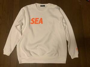 即決!!白×オレンジSEAロゴXL WIND AND SEAスウェットWDSウィンダンシー SEA(small)SWEAT オーバーサイズ/パーカーHOODIE 発送ゆうパック