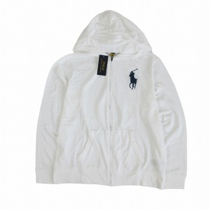 ポロラルフローレン POLO RALPH LAUREN キッズ ビッグ ポニー パーカー ジップアップ カットソー 子供服 170 ホワイト ur78