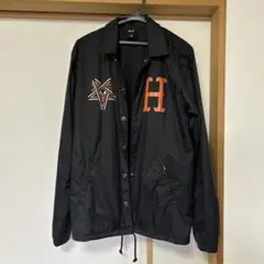 HUF THRASHER ナイロンジャケット コーチジャケット 黒