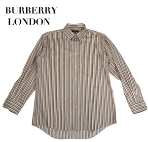 中古 バーバリーロンドン BURBERRY LONDON 長袖シャツ ストライプ柄 メンズ Lサイズ