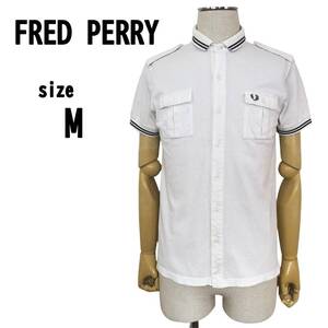 【M】FRED PERRY フレッド ペリー メンズ ポロシャツ ホワイト