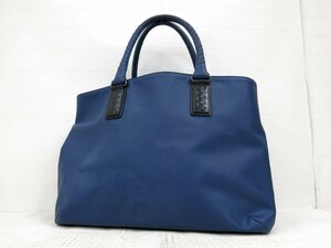 ◆BOTTEGA VENETA ボッテガ ヴェネタ◆メンズ◆マルコポーロ◆PVC カーフ レザー 本革◆トート バッグ◆ネイビー ブラック◆肩掛け◆A5730