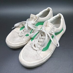 ◇ VANS ヴァンズ ブランドロゴ　シンプル　紐調節 スニーカー サイズ25.0 ホワイト系 レディース　メンズ E